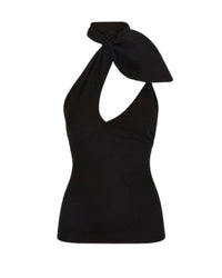Top asymétrique Tina en jersey - Black