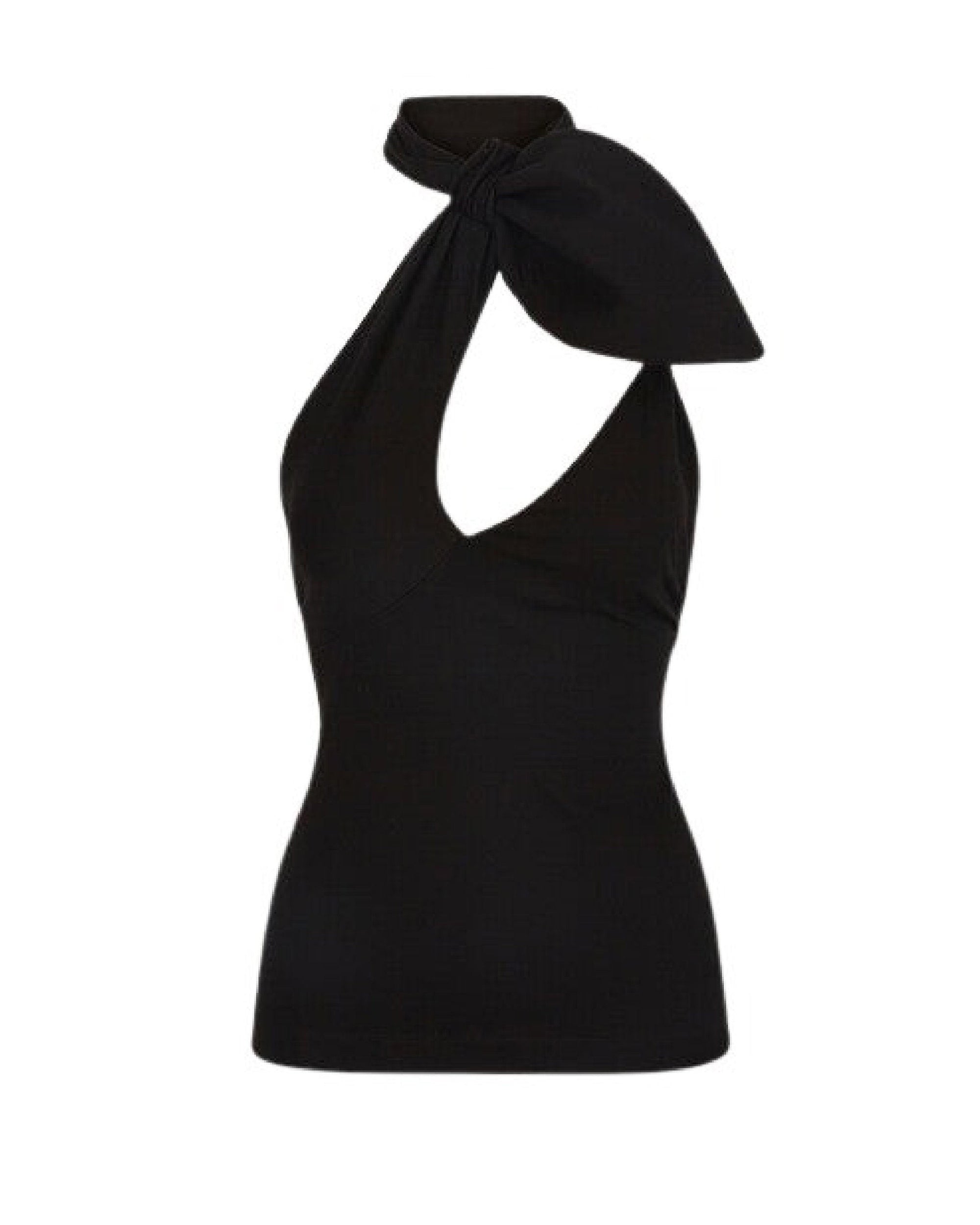 Top asymétrique Tina en jersey - Black