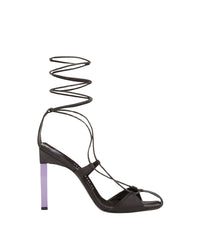 Sandales à lacets Adele 105 en satin - Black & Mauve