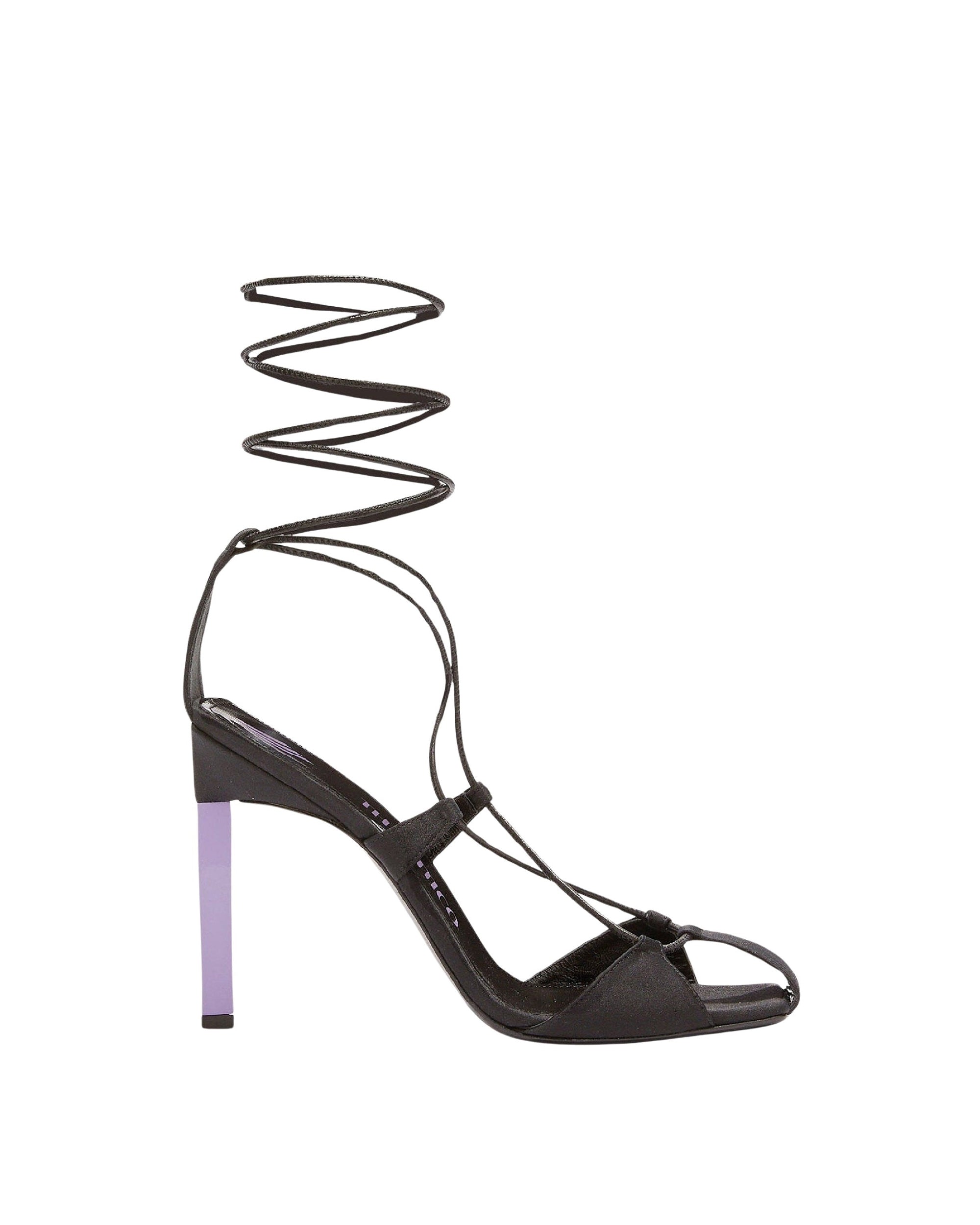 Sandales à lacets Adele 105 en satin - Black & Mauve