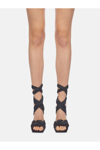 Sandales Duse 105 à talon pyramidal - Black & Mustard