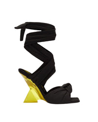 Sandales Duse 105 à talon pyramidal - Black & Mustard