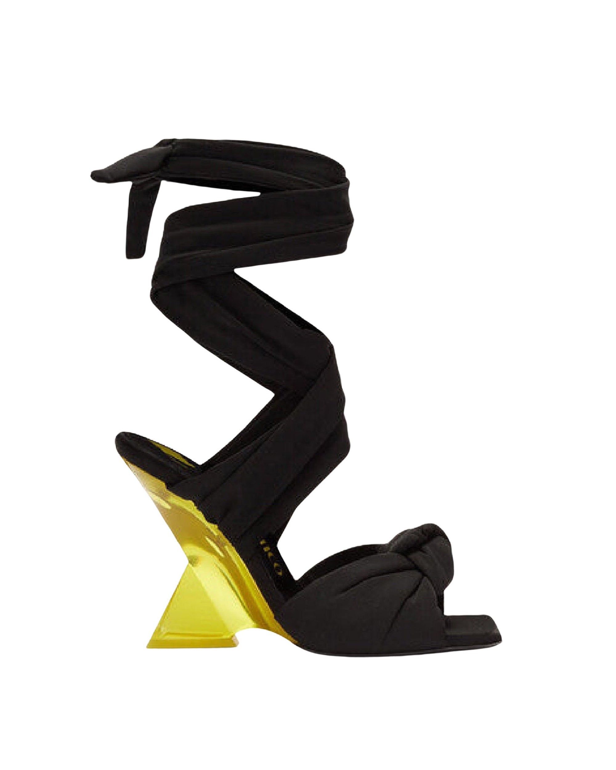 Sandales Duse 105 à talon pyramidal - Black & Mustard