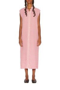 Robe longue Lucas en seersucker - Pink