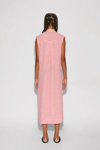 Robe longue Lucas en seersucker - Pink