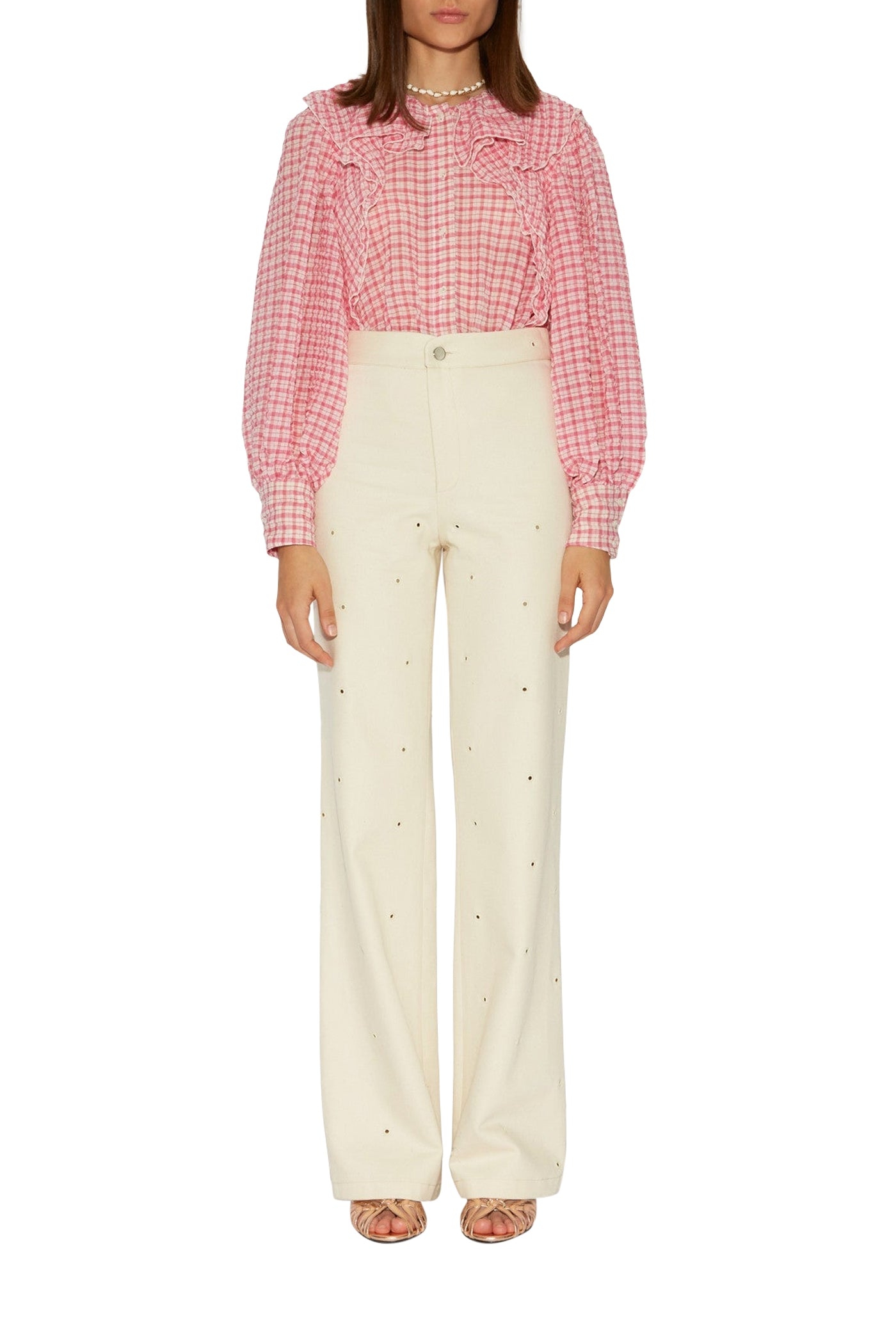 Blouse Song en seersucker - Pink