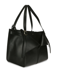 Medium Belt leather tote bag - Black