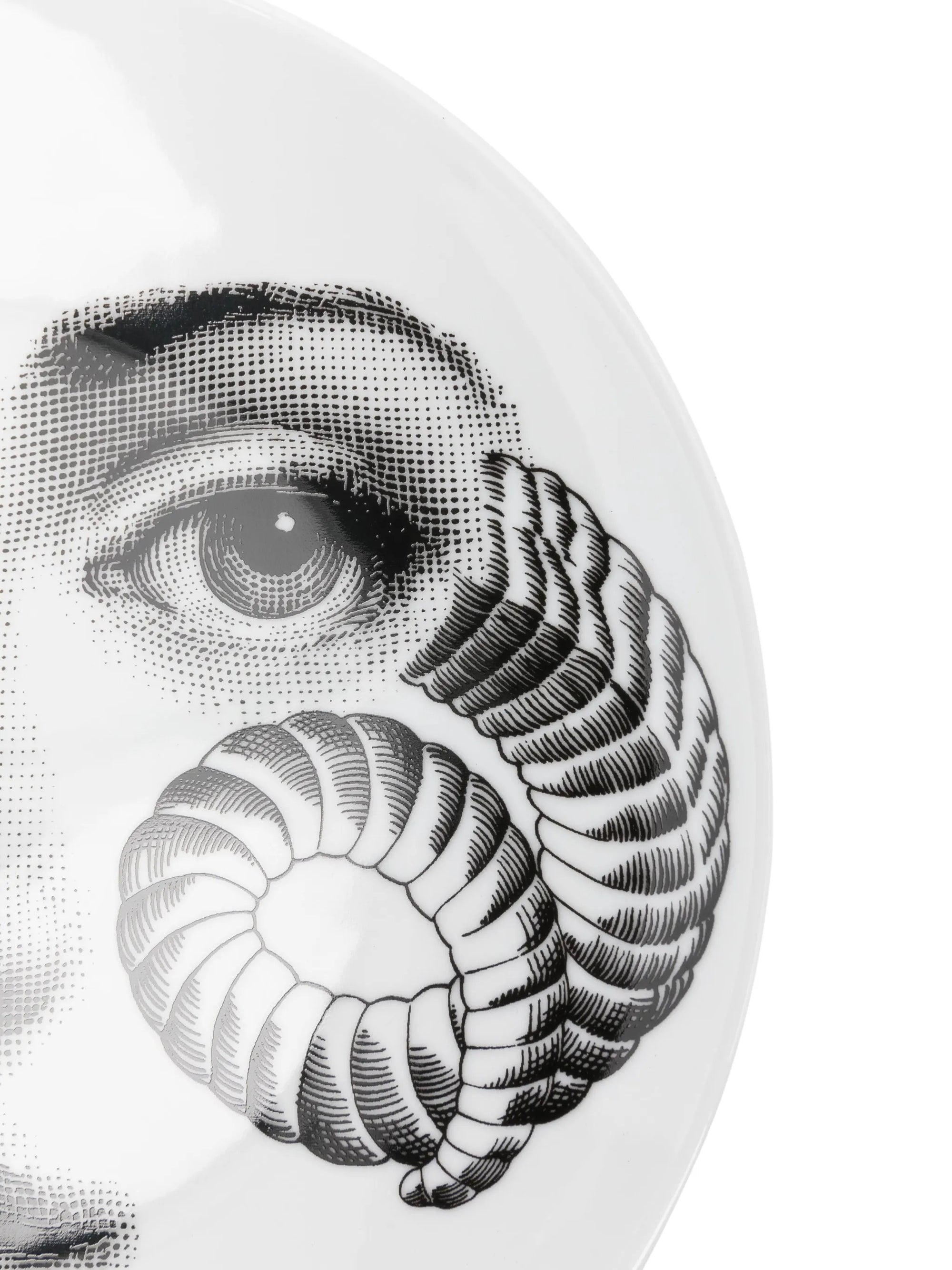 Tema e Variazioni n.348 porcelain plate - Black & White