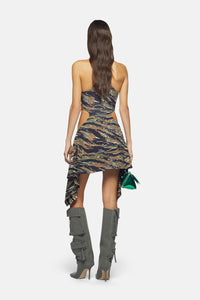 Magnolia mini dress - Military/light brown