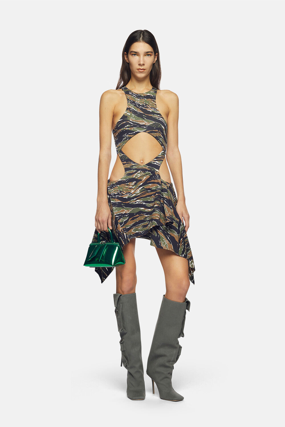 Magnolia mini dress - Military/light brown