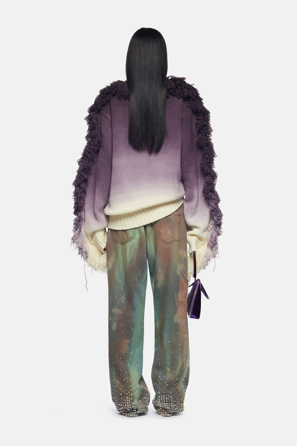 Pull oversize Rundie à franges - Purple Multishades
