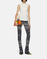 Pantalon long en lycra imprimé - White & Black