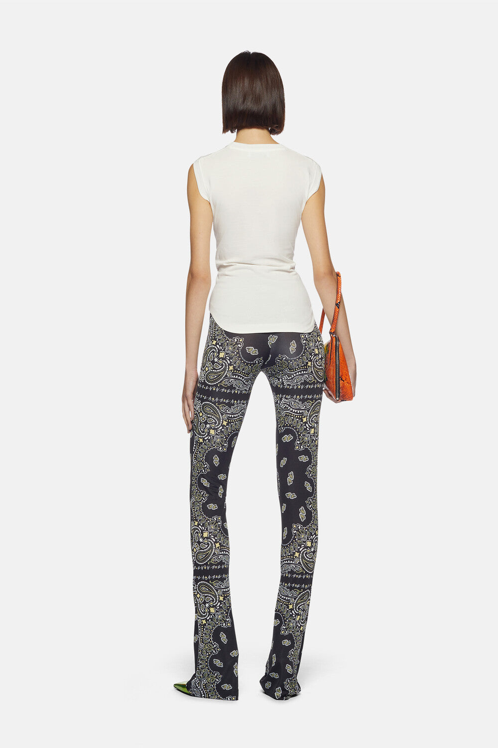 Pantalon long en lycra imprimé - White & Black