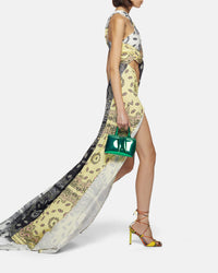 Robe longue drapée asymétrique Dara - Multicolor