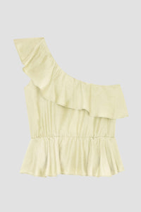 Asymmetrical Rizzo Moss top - Linden