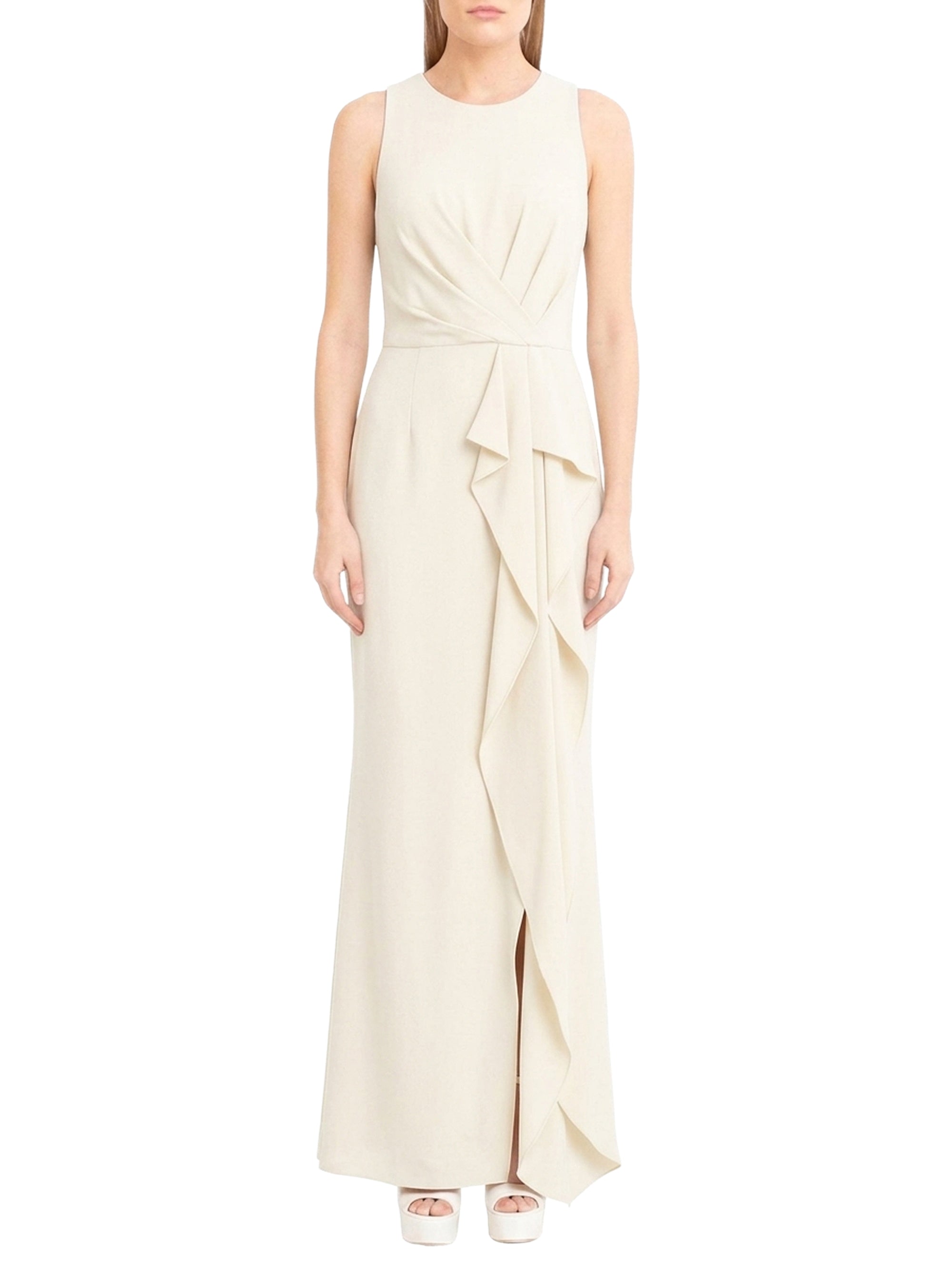 Robe longue drapée à volant cascade - Jazzy
