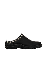 Sabots Slogan en cuir - Noir