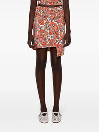 Printed asymmetrical skirt - Cream Cashmere