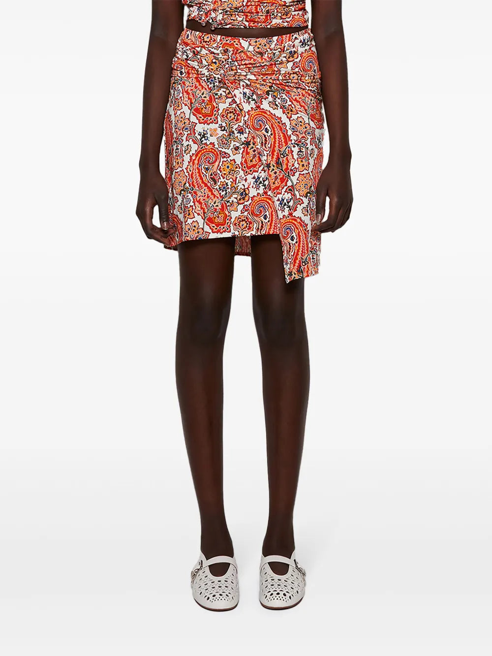 Printed asymmetrical skirt - Cream Cashmere