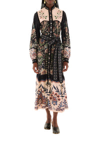 Marvelous Garden Midi Dress - Black