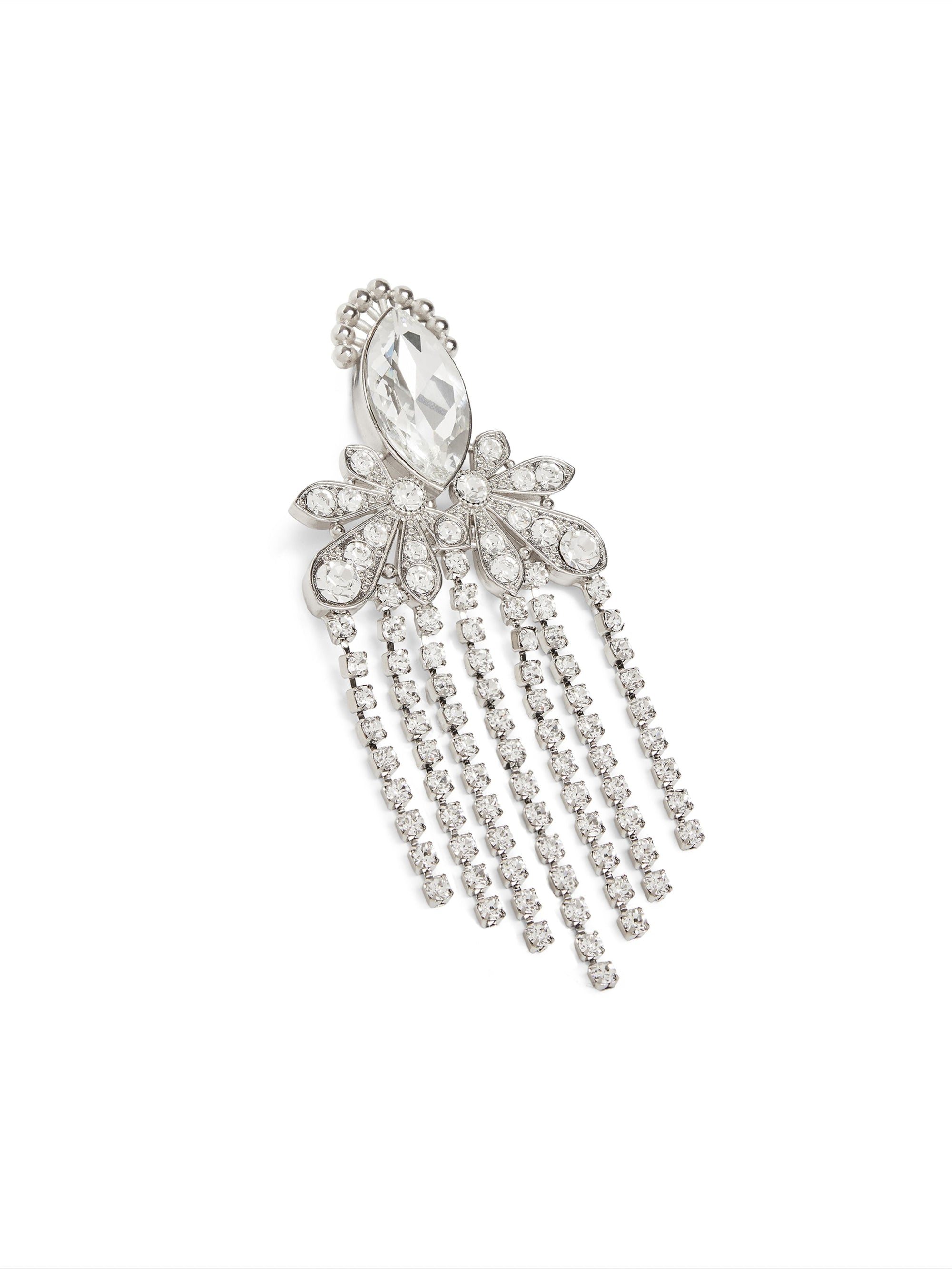 Broche en laiton à strass - Silver