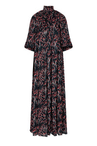 Robe longue à manches courtes à volants - Black Screw