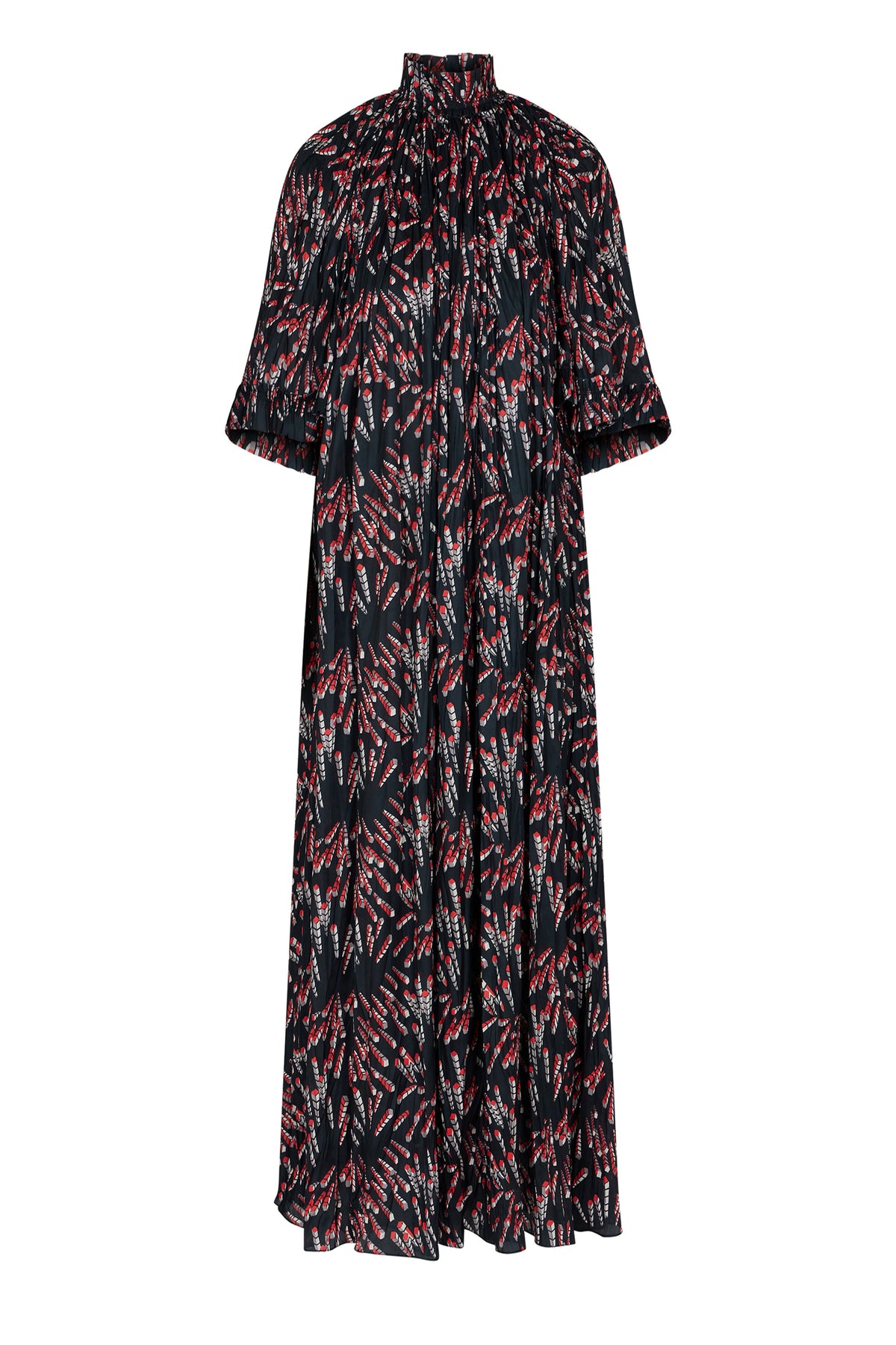 Robe longue à manches courtes à volants - Black Screw