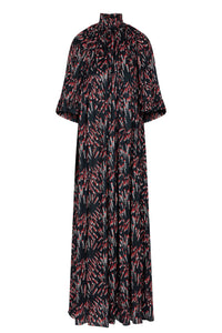 Robe longue à manches courtes à volants - Black Screw