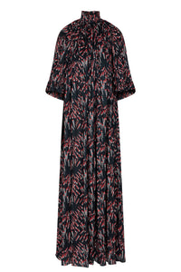 Long dress with short sleeves and ruffles - Black Screw