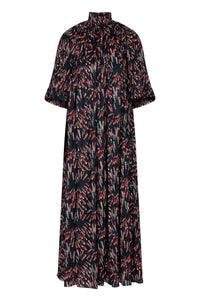Robe longue à manches courtes à volants - Black Screw