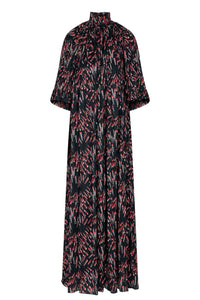 Robe longue à manches courtes à volants - Black Screw
