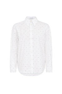 Oversized shirt with crystals - Optical White