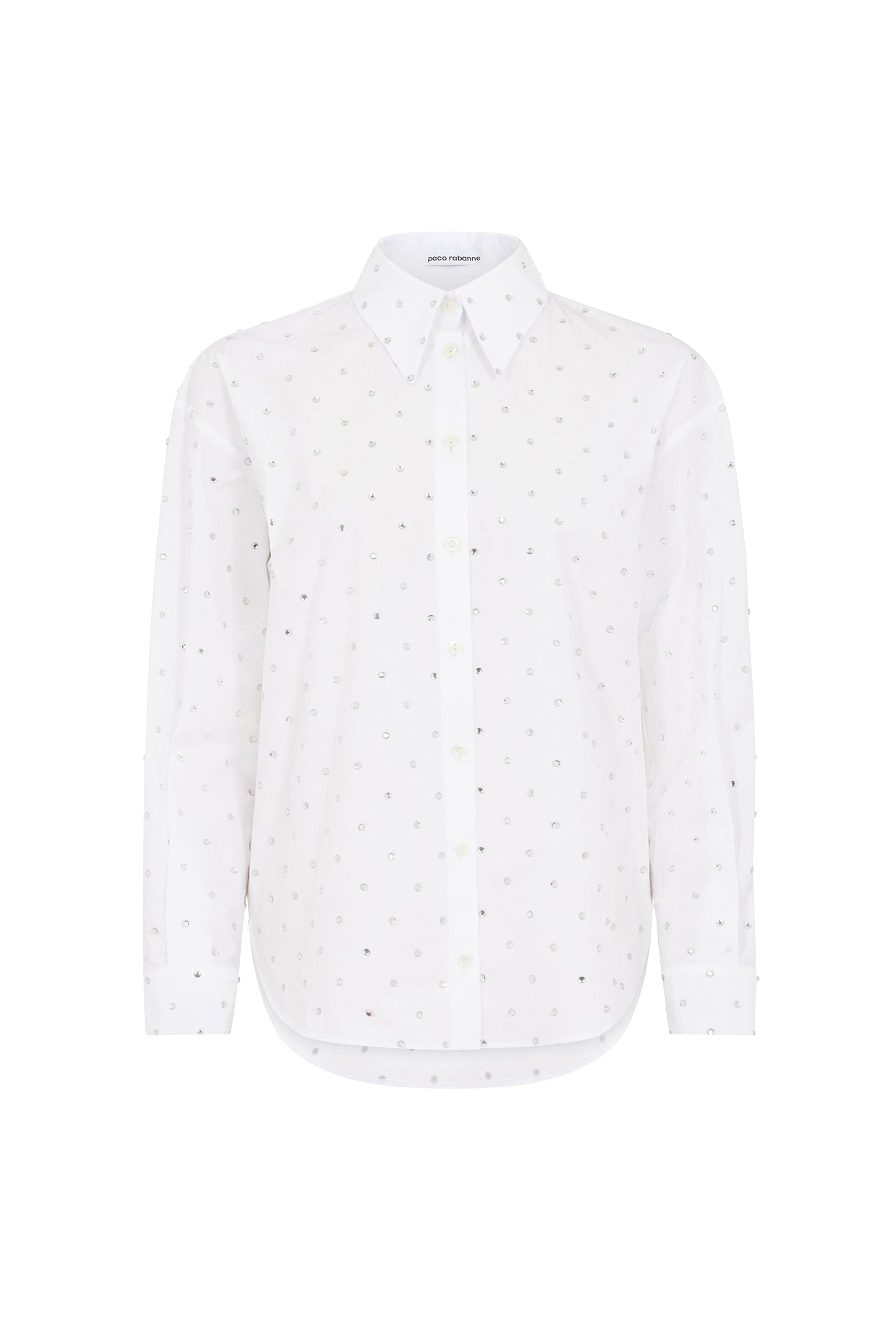 Oversized shirt with crystals - Optical White