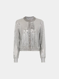 Silver knit bomber jacket