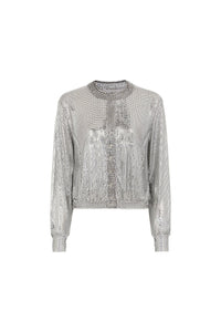 Silver knit bomber jacket