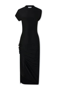 Robe longue drapée - Black