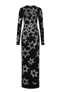 Embroidered maxi dress - Black