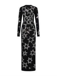 Embroidered maxi dress - Black