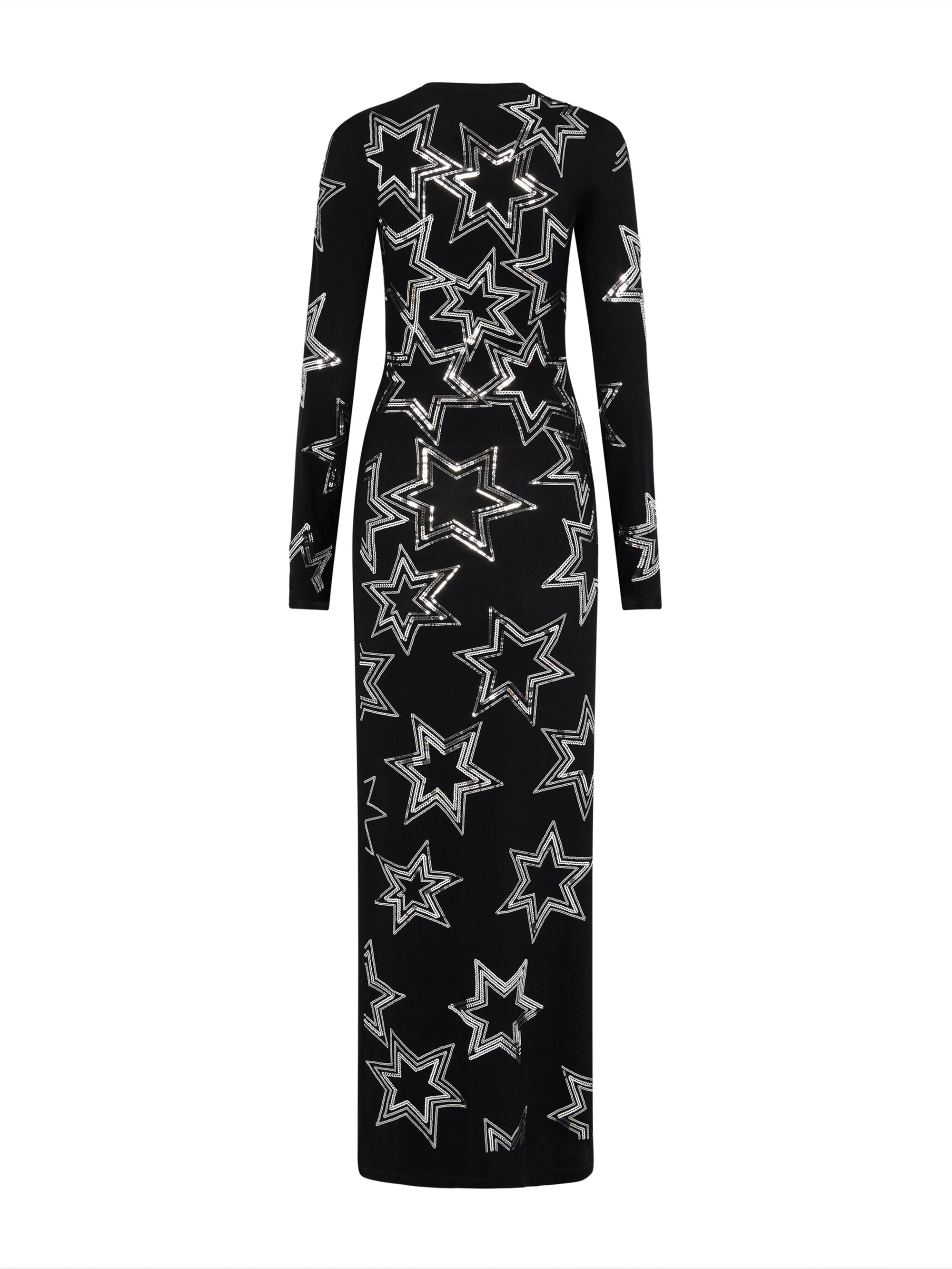 Embroidered maxi dress - Black
