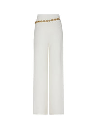 Pantalon à chaîne détachable en laine - Ecru