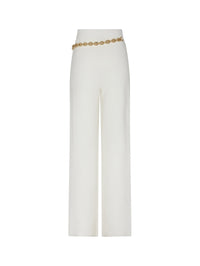 Pantalon à chaîne détachable en laine - Ecru