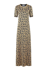 Robe longue à fentes et jacquard - Mini Yellow Flash
