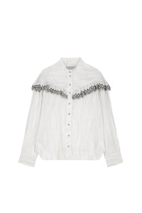 Blouse Boat à manches longues - White