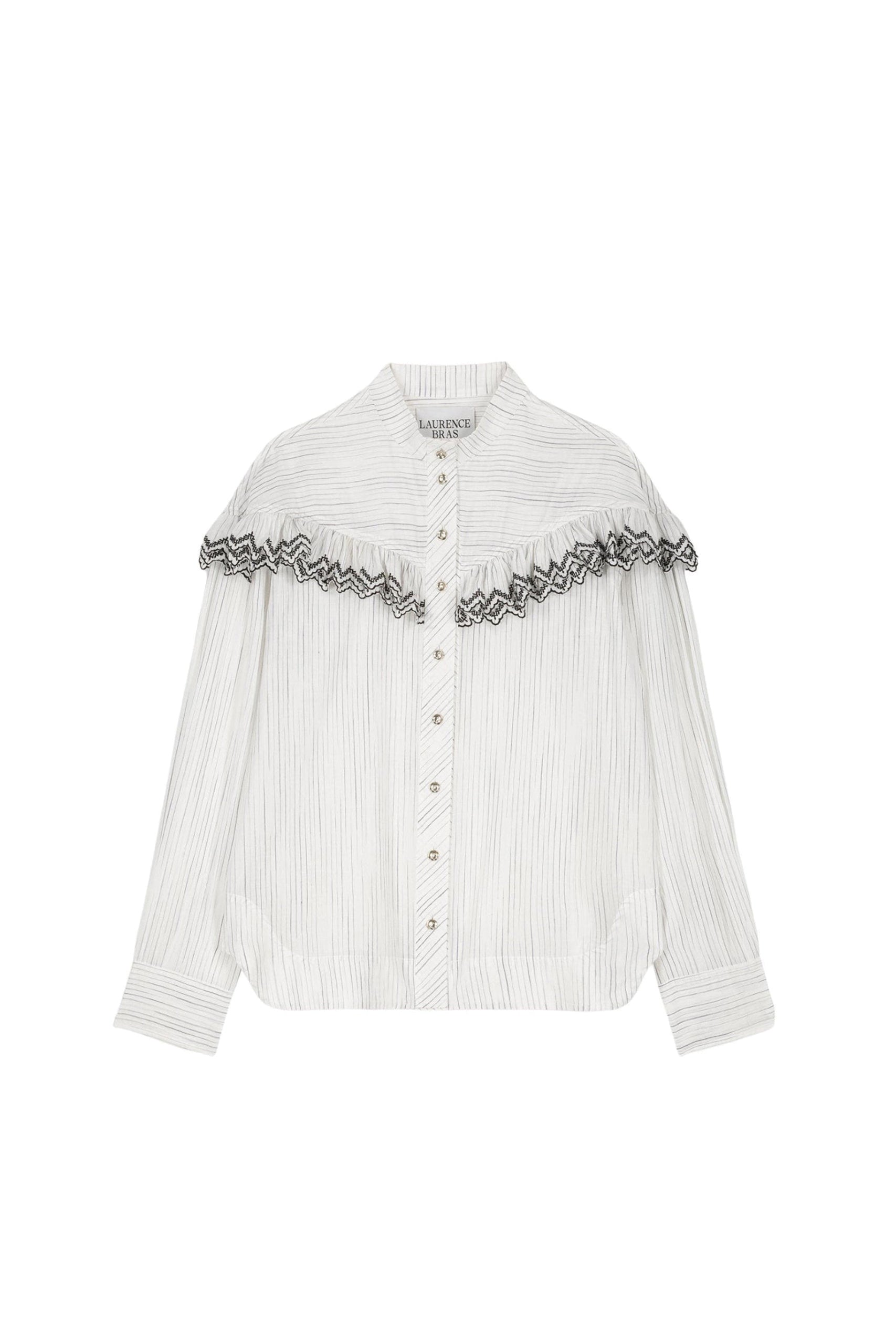 Blouse Boat à manches longues - White