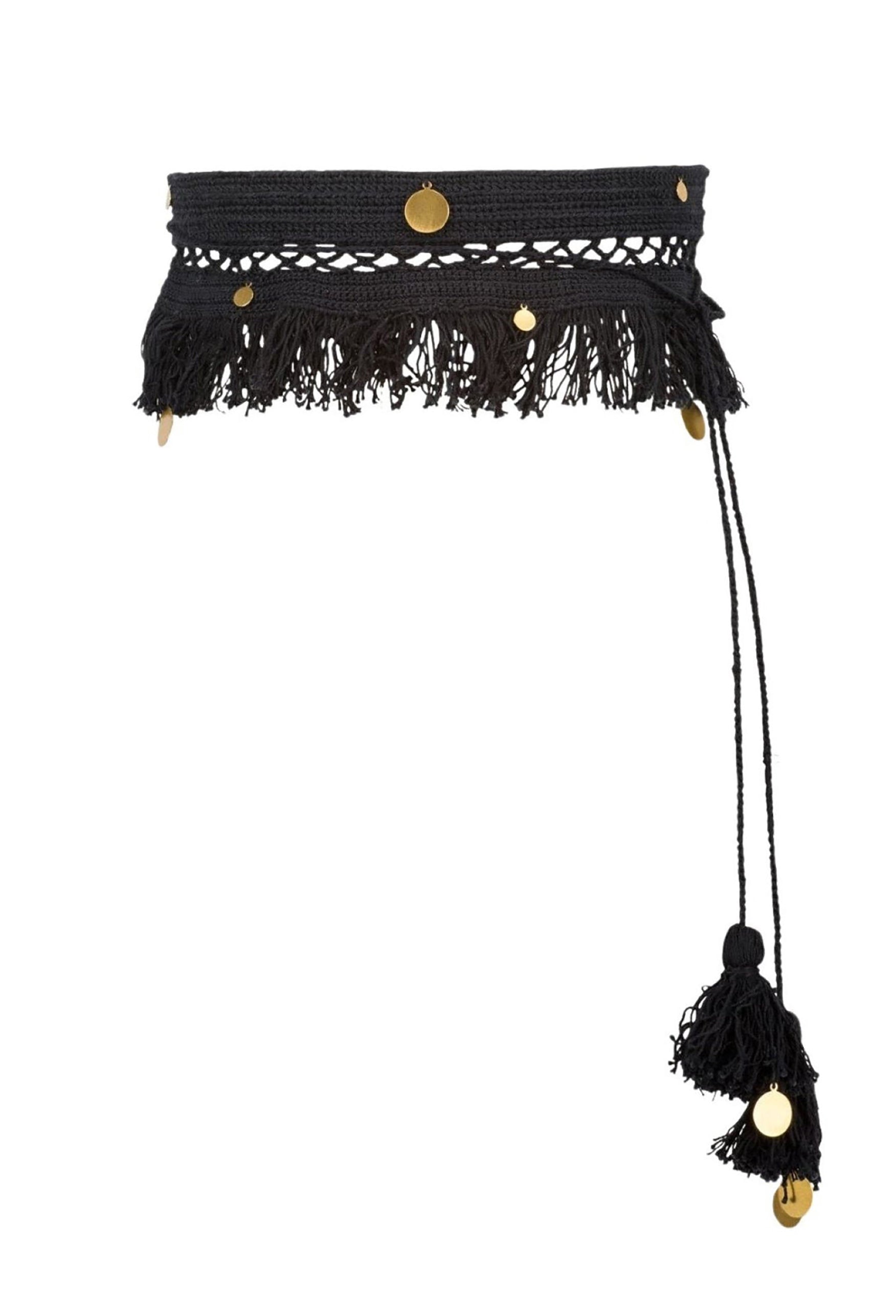 Ceinture Lakshmi à franges - Black
