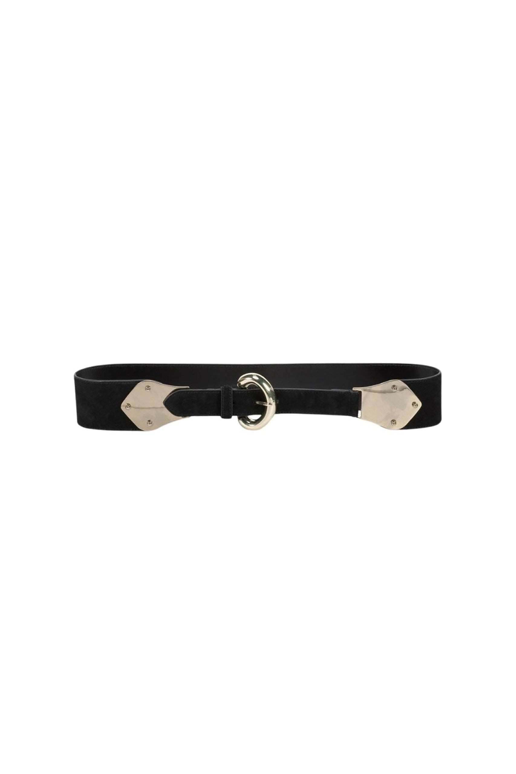 Ceinture Rounc large en daim - Black