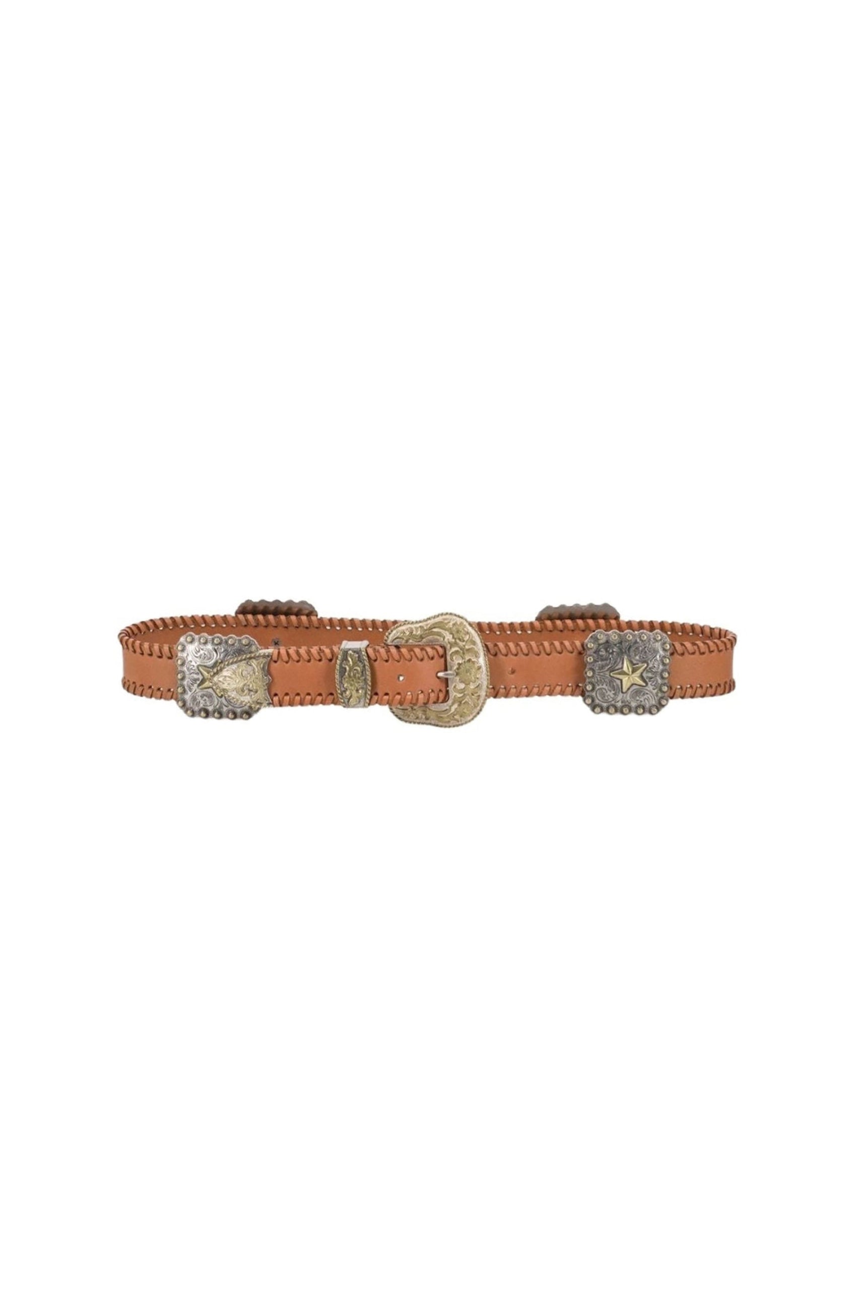 Ceinture Cowboy large en cuir - Natural