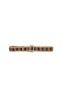 Ceinture Fishtail tressée en raphia - Leopard