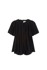 Blouse Wave à manches courtes froncée - Black