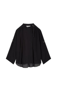Blouse Juli coupe oversize en lin - Black